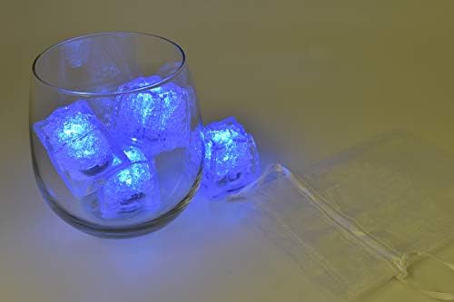 Litecubes Brand Light up LED Ice Cubes Sheer Fabric Gift Bag Set (Blue)