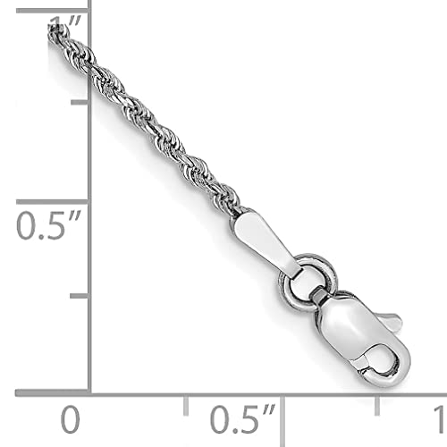 14K White Gold 10 Inch 1.5Mm Diamond Cut Rope Anklet Chain Bracelet Fine Jewelry For Women Gifts For Her #TOP1