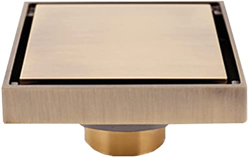 Drenaje Desagüe de ducha invisible de 4 pulgadas, desagüe de ducha de latón con rejilla de inserción de azulejos, cubierta extraíble, colador for atrapar el pelo, escurridor de piso cuadrado con colad