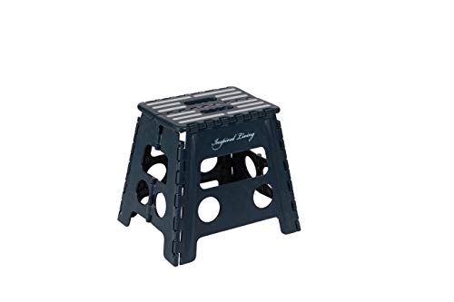 Inspired Living Folding Step Stool Heavy Duty, 13" High, NAVY ONYX