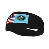Flag of the United States Secretary of Energy and America Headbands for Men Women Wicking Non-Slip Sports Sweatband for Gym Basketball Yoga Unisex Fitness Hairband