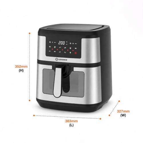 Image of Ledvance Air Fryer | 9.2L Capacity & 1750W | 10 in 1 Functions | Digital & Touch Panel | Glass View | Rapid Air Circulation | 85% Less Oil Usage | 9 Preset Menus | 2 Year Warranty