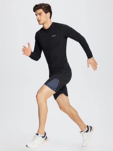 Baleaf Mens Long Sleeve Compression Shirts Running Cycling Athletic Workout Under Shirt Warm Gear Black L #TOP5