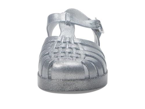 Mini Melissa Girls Possession Shiny (Little Big Kid) Fisherman Sandal, Glitter Clear, 32