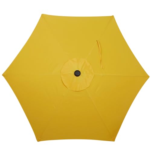 Image of Blissun 7.5 ft Patio Umbrella, Yard Umbrella, Outdoor Market Umbrella with Push Button Tilt Crank, Yellow