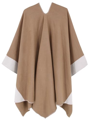 Moss Rose Women's Shawl Wrap Poncho Ruana Cape Open Front Cardigan with Belt for Spring Fall Winter - Thumbnail 4