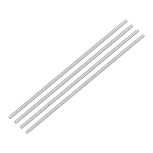 QUARKZMAN 4Pcs Tiges Filetées Entièrement, M3 x 140mm Acier Inoxydable 304 Goujons de Barre Filetée à Droite Pas de Filetage M3-0.5 pour l'Assemblage de Machines de Meubles