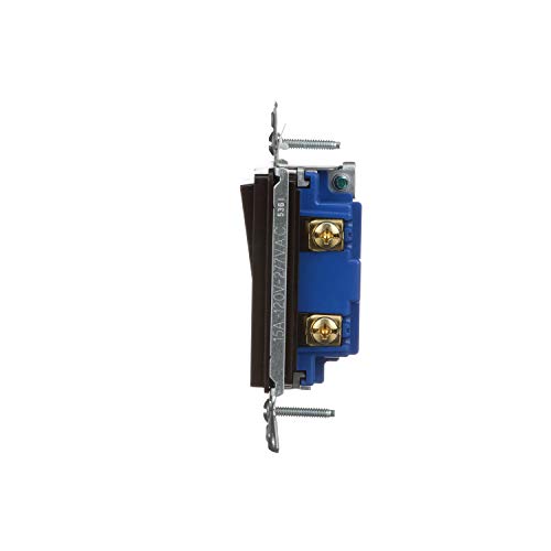 Image of Eaton 7501B 15-Amp 120 /277-volt Standard Grade Single Pole Decorator Switch with Back, Push and Side Wiring, Brown