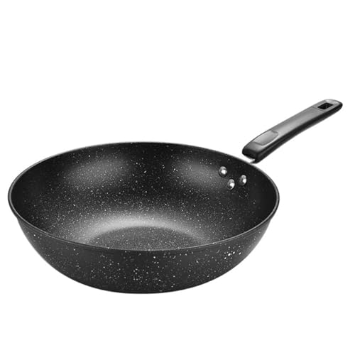 POPETPOP Poêle Wok Maifan Pierre Naturelle Antiadhésive Poêle de Cuisine Polyvalente pour Maison et Professionnelle Ustensile Quotidien Résistant et Multifonction