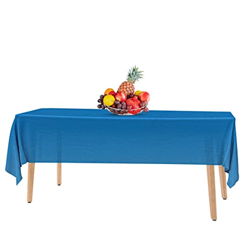 14 Pack Premium Disposable Blue Plastic Tablecloth - 54 x 108 in. Rectangle Plastic Tablecloths - Colors. Red, Blue, Black, White, Green, Gold, Pink, Yellow - Use for Indoor Or Outdoor.for Parties.…