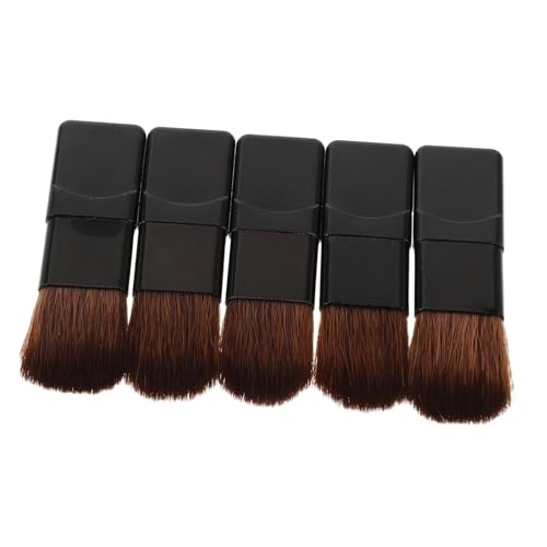 ARTSEWPLY 5-piece Mini Makeup Brush Set Soft Fiber Bristles Flat Blush Brush Travel Size for Eye Details Multiscene Use