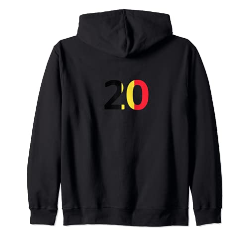Flag Belgium Zip Hoodie, Black, S