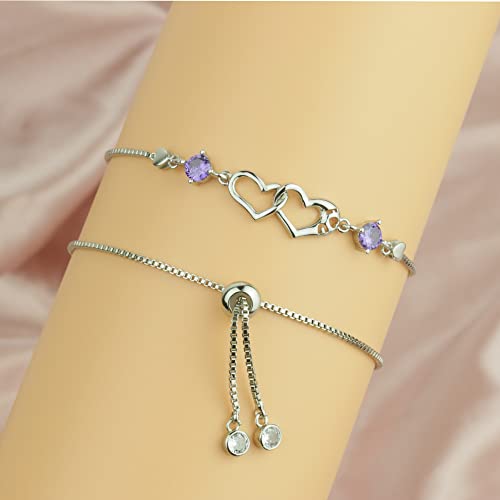 Mother Daughter Bracelets Set For 2, Mother Daughter Matching Bracelets Silver Matching Heart Bracelets For Mom And Daughter, Bolo Bracelets For Women Birthday Gift For Girls From Mom/Grandmother From Sereney #TOP5