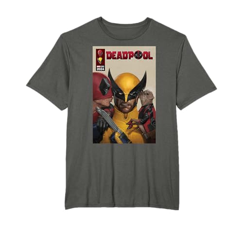 Marvel Deadpool & Wolverine Deadpool & Dogpool Kissing Logan T-Shirt