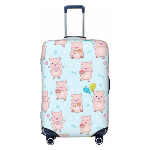 Cute Pig Balloon Flower Luggage Cover Protector Anti-Scratch Washable Fits 18-32 Inch Luggage-X-Large