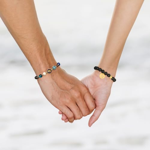 Zodiac Beaded Bracelets for Women, 12 Constellations Crystal Stone Bracelet for Birthday Zodiac Gifts, 18k Gold Constellation Charm Bracelet Jewellery4