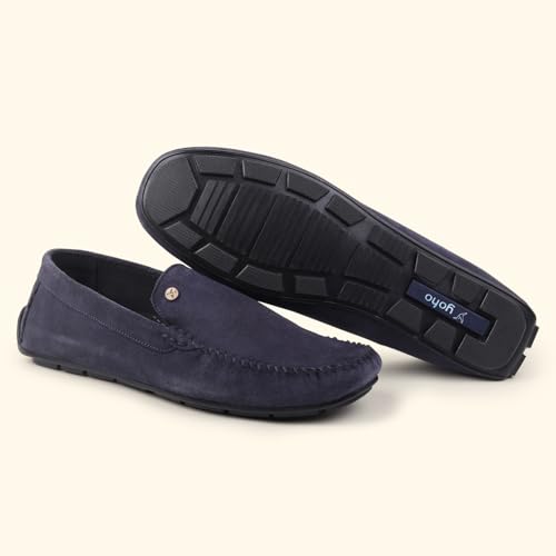 Image of YOHO Loafers for Men | Leather Slip-On Loafers | Stylish, Flexible Shoes with Footpharma Footbed | Comfortable Party, Office & Casual Footwear | Lofos 001