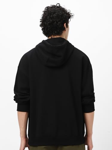 Image of Urbano Fashion Men's Cotton Solid Oversized Hooded Neck Sweatshirt