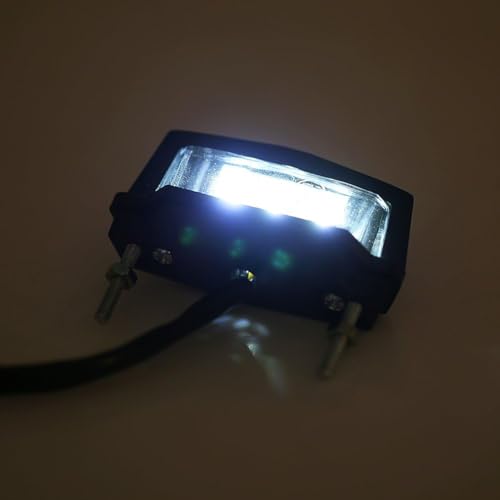 VISSQH 2 Stück 12 V LED Kennzeichenbeleuchtung,12V weißes Licht Rücklicht,mit 3 Superhellen LEDs (Schwarz)