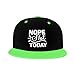 Nope Not Today Flat Bill Hat Kids Fashion Hip Hop Style Contrast Color Flat Brim Hat Green