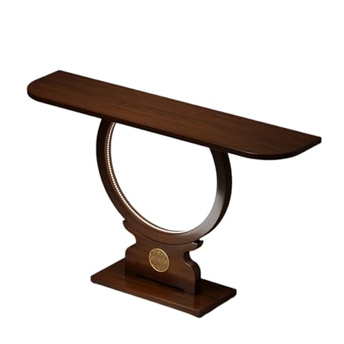 Mesa consola con brillo LED de bambú sólido prémium e incrustaciones decorativas 2