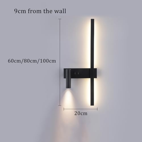 Iluminación interior para sala de estar y dormitorio con aplique LED largo de luz cálida 2