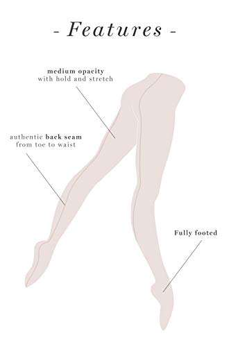 Ballet Beautiful Seamed Opaque Dance Tights. Workout and Fitness Ballet Tights for Adults2