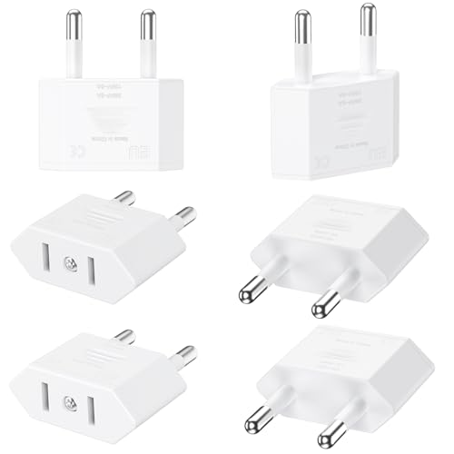 Clomnpe US to EU Adapter, Travel Plug to EU, Adapterstekker Amerika naar Europa, adapter Amerikaanse stekker naar Spanje, geschikt voor reizen naar de VS/Canada/Japan/Azië naar Spanje