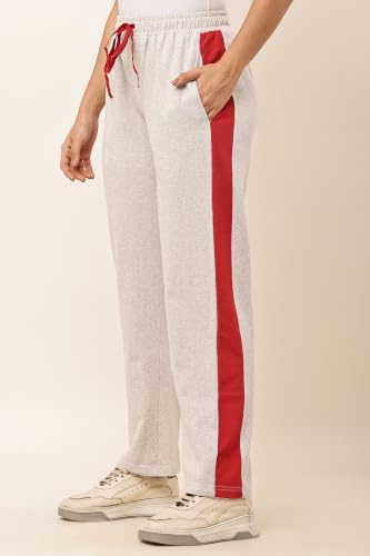 Image of Women's Loose Fit Track Pants - Polycotton Joggers with Elastic Waistband & Side Pockets | Lower Comfortable for Gym, Running & Casual Wear