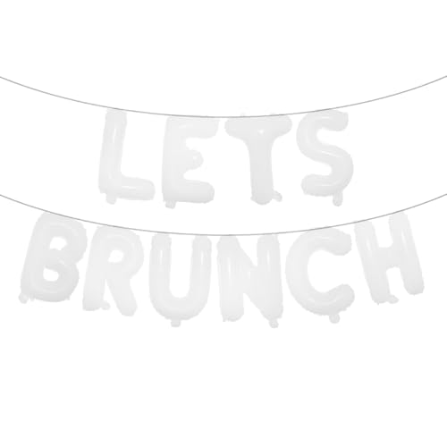 Image of Lets Brunch Decoration Brunch and Bubbly Bridal Shower Decoration Lets Brunch Sign Banner Floral Bridal Shower Decoration (LETS BRUNCH White)