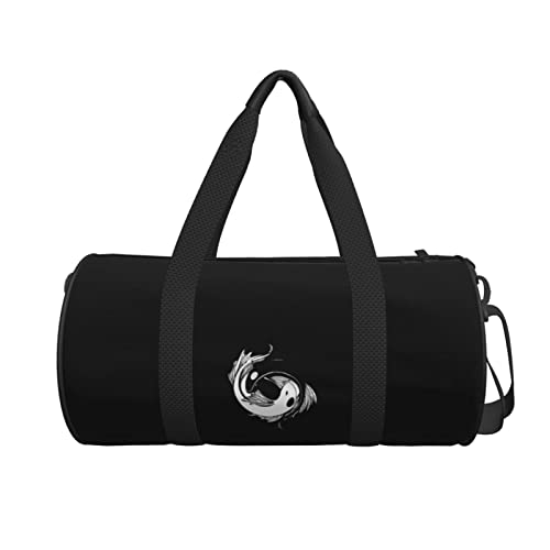 Yin And Yang Koi Fish Convertible Garment Bag with Shoulder Strap, Carry on Garment Duffel Bag for Men Women - Rolling Foldable for Travel Luggage Bags (Black)2