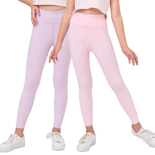 Girls Leggings 2 PCS Toddlers' Running Tights Kids High Waist Pants