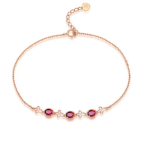 Bracelet Feng Shui Or Rose et Rubis : le cadeau d'anniversaire idéal pour femme avec écrin