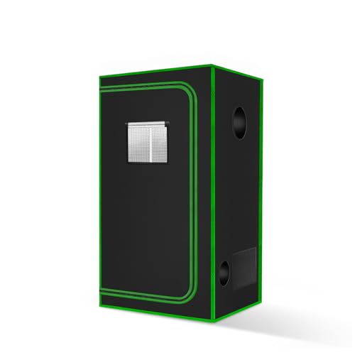MELONFARM エアロガーデン用小型栽培テント、18インチx18インチx32インチ、水耕栽培システム、高反射性600Dダイヤモンドマイラーキャンバス、換気窓とフロアトレイ付き 水耕栽培屋内植物栽培用
