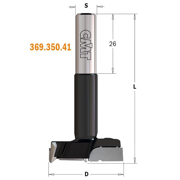 CMT 369.150.41 - Broca XTREME para bisagras HW S=10x26 D=15X70 DX