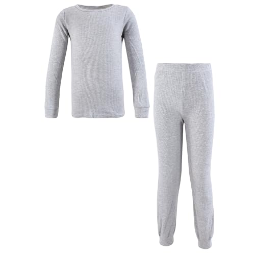 Hudson Baby Unisex Baby Thermal Long Underwear 2pc Set Heather Gray 6-12 Months