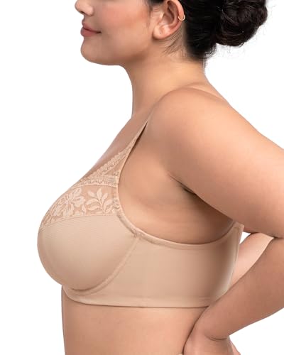 Image of HSIA Minimizer Bras for Women Large Bust Full Coverage Lace Plus Size Bra - Mermaid Scales