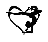Gymnast Heart Love Gymnastics NOK Decal Vinyl Sticker |Cars Trucks Vans Walls Laptop|Black|5.5 x 4.5...
