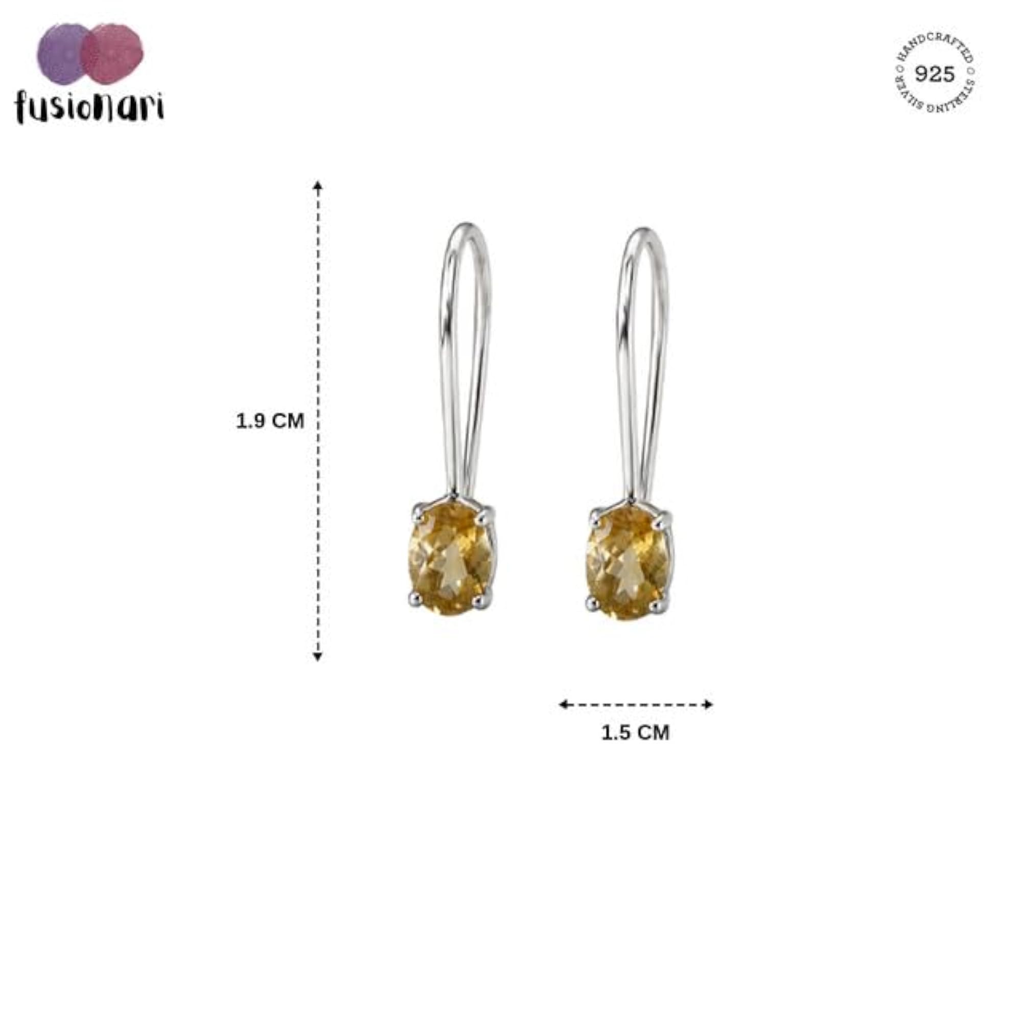 Women's 925 Sterling Silver Drop Earrings with Prong Setting