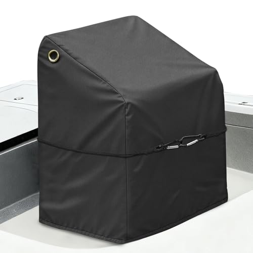 Boat Center Console Cover 900D Heavy Duty Marine Grade Polyester Waterproof Center Console Cover for Boat with Windproof Elastic Strap Black 30 L x 40 W x 44 H