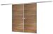 Produktbild inova Doppel-Tür Holz-Schiebetür 2-Flügelig 1510 x 2035 mm Wildeiche Alu Komplettset mit Lauf-Schiene und Quadrat-Griff
