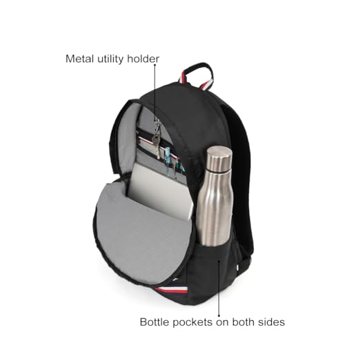 Image of Tommy Hilfiger Laptop Backpack Emett | Backpack for School, College and work | Water-Resistant | Fits 14-inch Laptop with Multi-Organiser | Trolley Holder | 21L Capacity