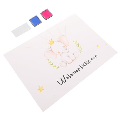 FRCOLOR Juego de Árbol de Huellas Dactilares y Libro de Invitados para Shower Decoración para Revelación de Género y Accesorios de Tinta