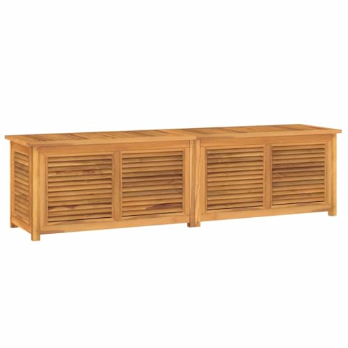 vidaXL Solid Teak Wood Garden Storage Box with Water Bag - ic Charm, Indoor Outdoor Use, Ample Storage Space, Easy Assembly