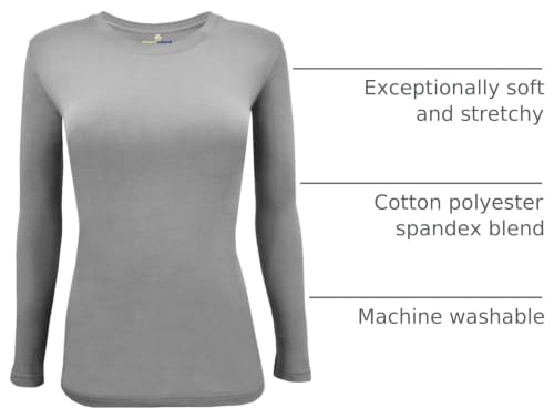 Image of Natural Uniforms Women's Long Sleeve Underscrub T-Shirt - Cotton Blend Scrub Base Layer for Nurses & Medical Professionals