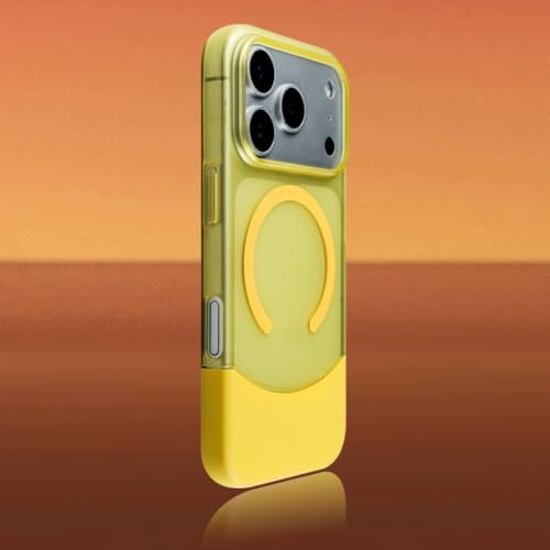 Coque iPhone 12 Pro Max rigide et mate de luxe en jaune segmenté premium