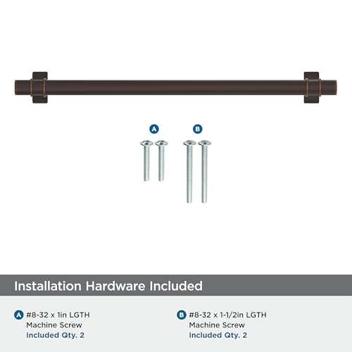 Image of Amerock Davenport 8-13 /16 inch (224mm) Center-to-Center Oil-Rubbed Bronze Cabinet Pull, BP36619ORB