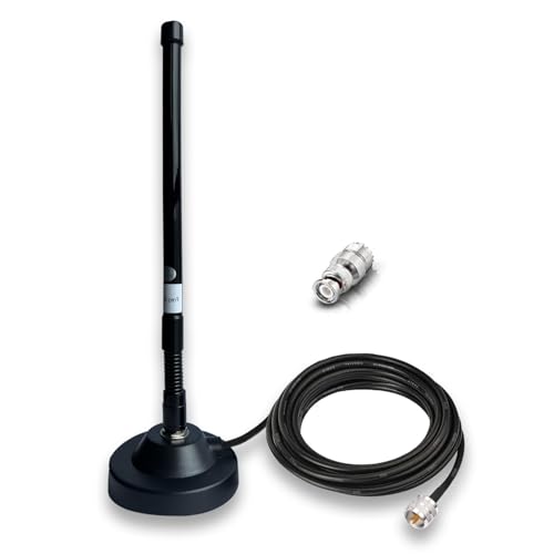 CB Radio Antenna 27MHz Magnetic CB Antenna Kit Magnetic Base with PL-259 BNC Male Connector for Cobra Midland Uniden Maxon President Vehicle Car Mobile Handheld CB Radio Police Scanner for Trucks by GTOMNI - Used condition - US$23.03