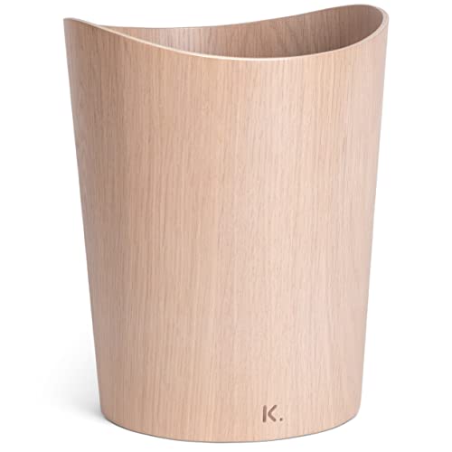 Kazai. Corbeille à Papier en Bois véritable Börje | Poubelle en Bois pour Bureau, Chambre d'enfant et Chambre | 9 litres | Chêne blanc