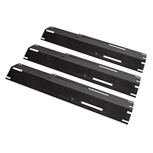 Unicook Heavy Duty Adjustable Porcelain Steel Grill Heat Plate Shield Replacement, Heat Tent, Flavorizer Bar, Burner Cover, Flame Tamer for Gas Grill, Extends from 11.75″ up to 21″ L, 3 Pack